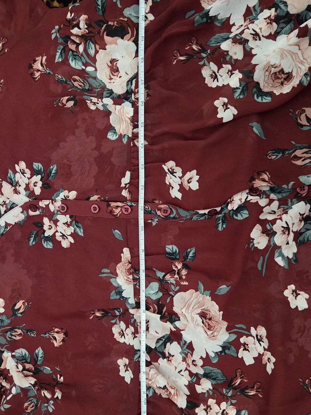 torrid Burgundy Floral Button-Front Babydoll Tunic
